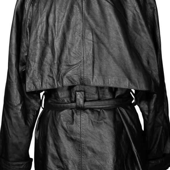 Wilsons Leather Jacket Women's Black Belted Insulated Button Thinsulate Long L - Picture 9 of 9